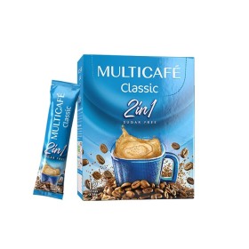 كارتون قهوة كلاسيك الصحي سريعة التحضير 2 في 1 من MOLTICAFE أكياس 14 غرام عبوة 12 كيس