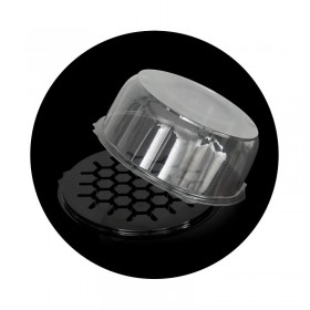 كارتون علبة بلاستيكية دائرية قصيرة للكعك بغطاء استعمال مرة واحدة - N5010